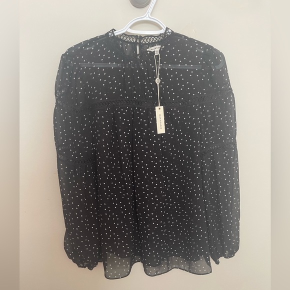 Max Studio Sheer Polk dot top - Picture 4 of 5